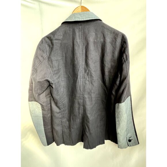 ts(s) Mens Linen Cotton Blazer Sportcoat Patchwork Colorblock Office Career sz M - Picture 3 of 12